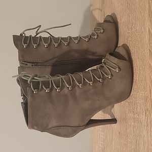 AKIRA Olive Lace-Up Heeled Booties